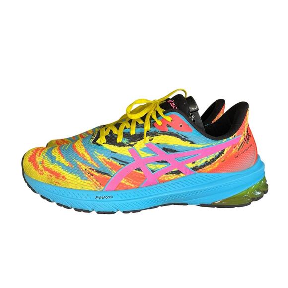 Mens ASICS GT-1000 12 Vibrant Yellow Hot Pink Running Shoes Size 12 - Picture 1 of 5